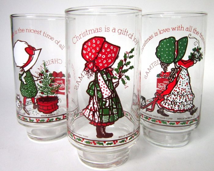 Holly Hobbie Christmas Glasses